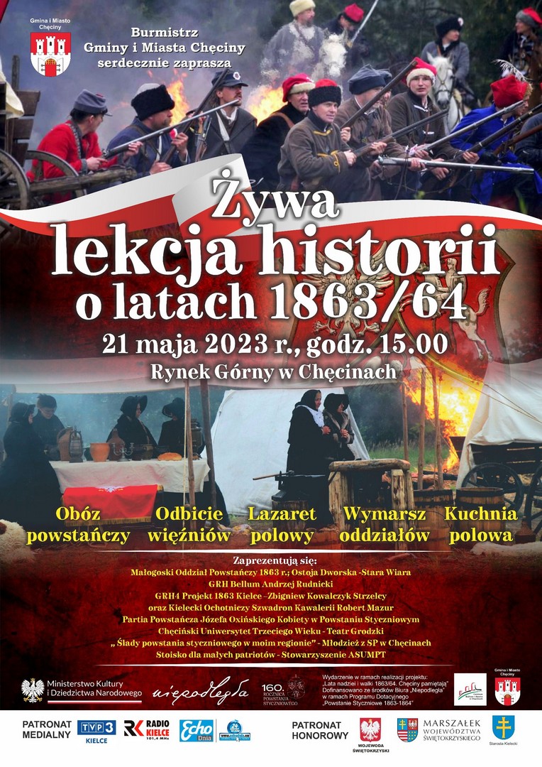 „Żywa lekcja historii o latach 1863/64” w Chęcinach